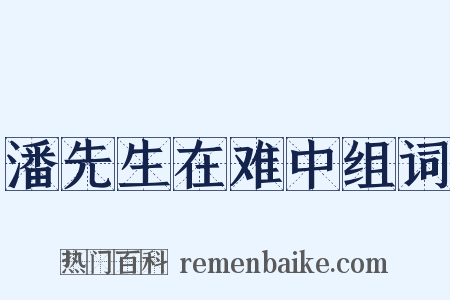 潘先生在难中组词是什么意思的图片